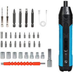 37PCS Cordless Screwdriver Set 4V Rechargeable 1500mAh 300RPM