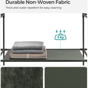 Green Portable Fabric Wardrobe with Compartments shot 11618129
