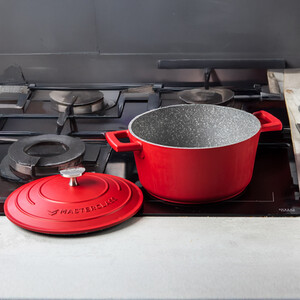 MasterClass Red Cast Aluminium Casserole Dish, 4L