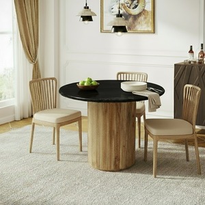 Luxor Round Marble Top with Pedestal  Leg Dining Table 100cm