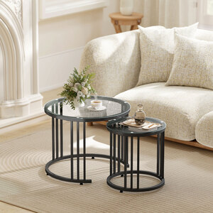 HOMCOM Nest of Tables Coffee Tables Set of 2