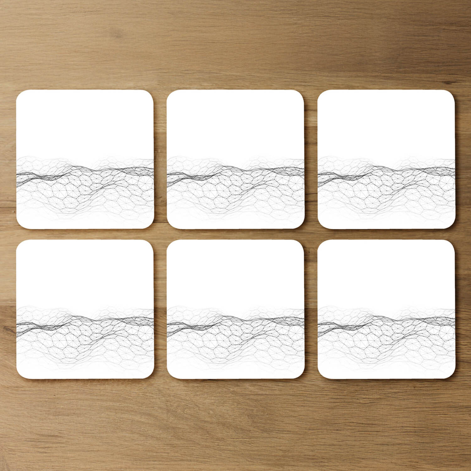 Futuristic Digital Landscape Coaster - White