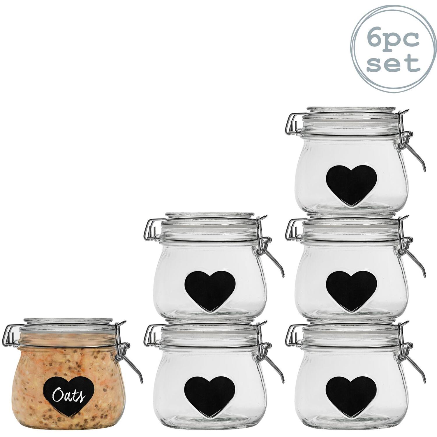 Image of Heart Glass Storage Jars with Heart&hellip;