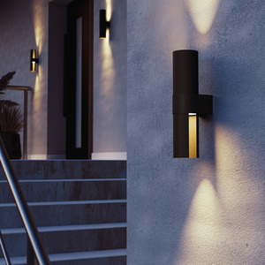 Eglo Montelauro Outdoor LED Wall Light, Black, TriColour CCT, IP65