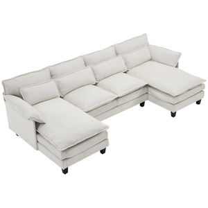 Modern U-Shaped Chenille Sectional Sofa