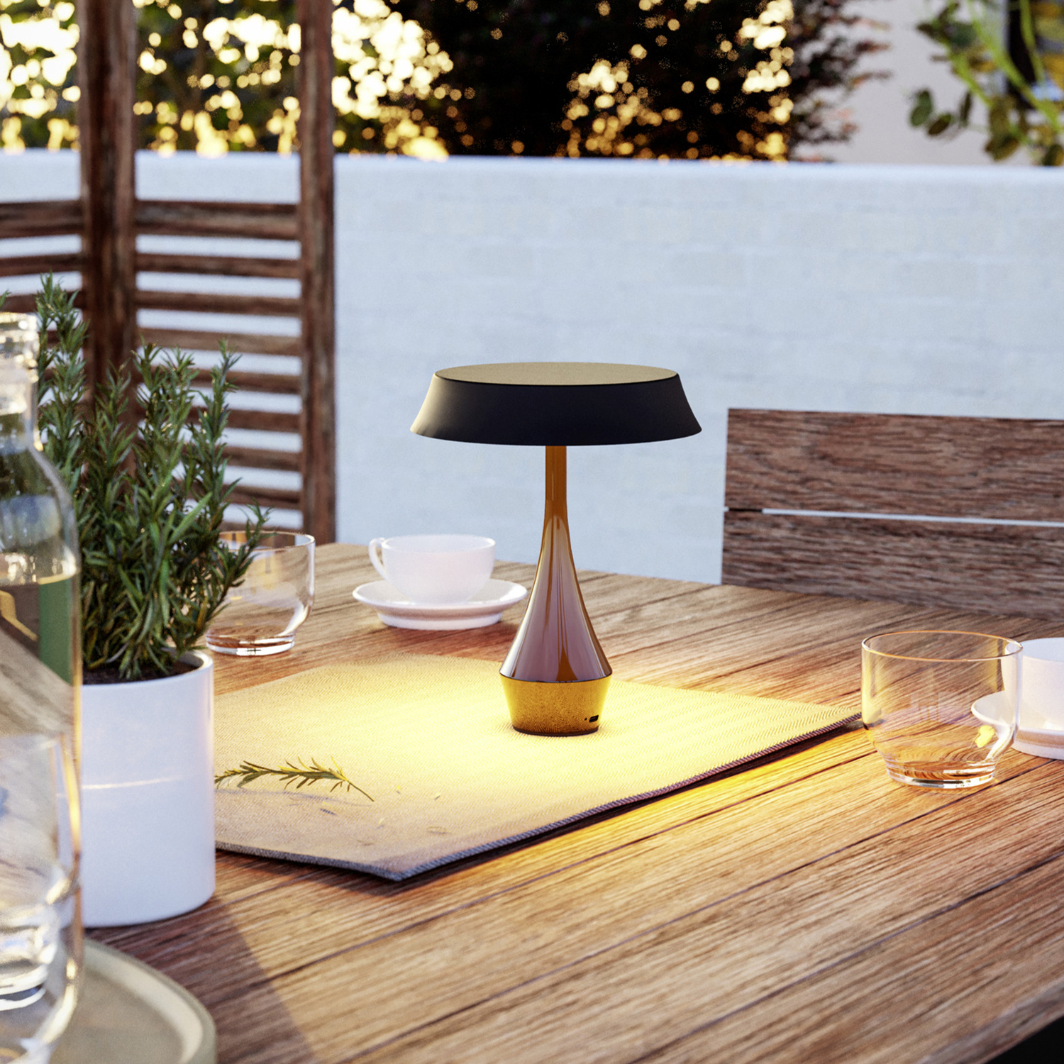 EGLO Turcio Metal LED Tricolour Portable Outdoor Table Lamp, Black - Black