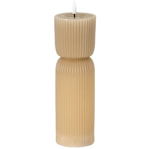 Luxe Collection Natural Glow LED Candle Stone Carved