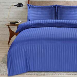 satin stripe double navy duvet
