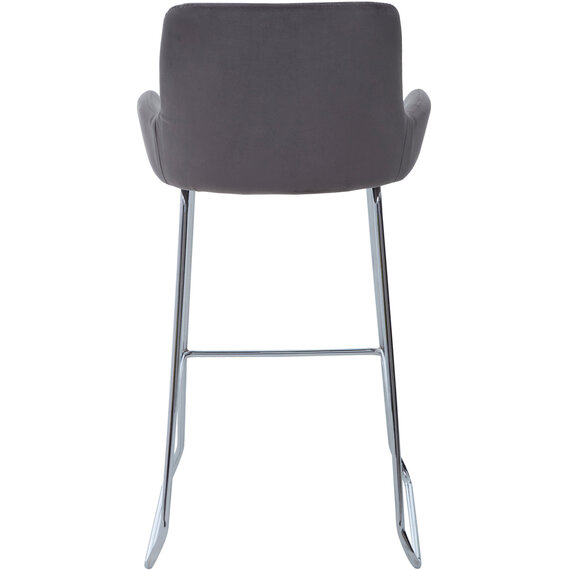 Tamzin Grey Velvet Bar Chair With Low Arms