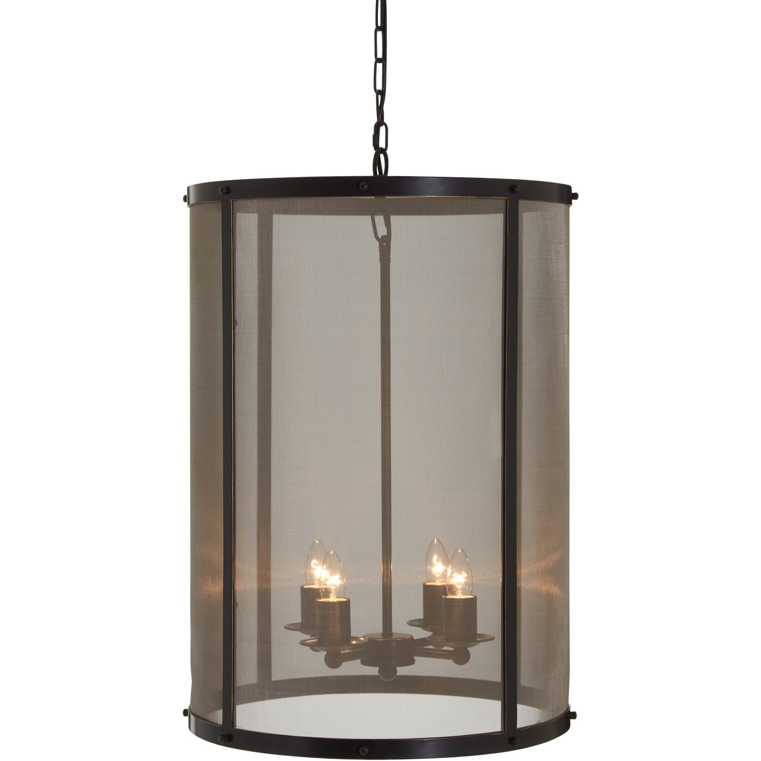 Hampstead Black Finish Large Pendant Light With Hints of Gold - Gold