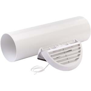 Xpelair Simply Silent Round Contour Wall Kit White, 300mm Tube - SSWKWR