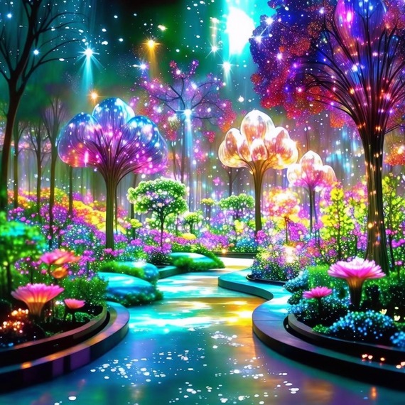 Magical Colourful Night Forest Diamond Painting Kit