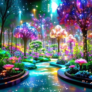 Magical Colourful Night Forest Diamond Painting Kit