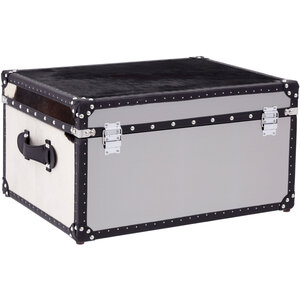Kensington Townhouse Black And White Genuine Cowhide Storage Trunk
