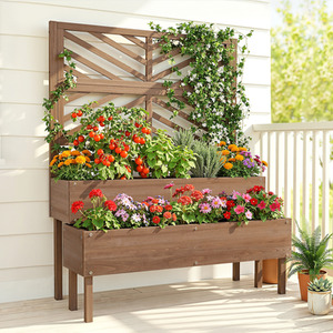 Yaheetech 2-Tier Raised Garden Bed with Trellis