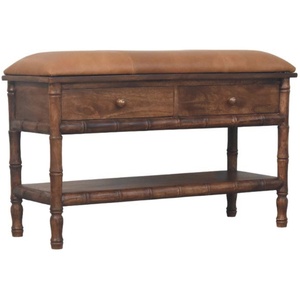 Solid Wood Bamboo Carved Storage