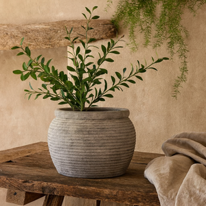 Small Soft Etched Ceramic Plant Pot H