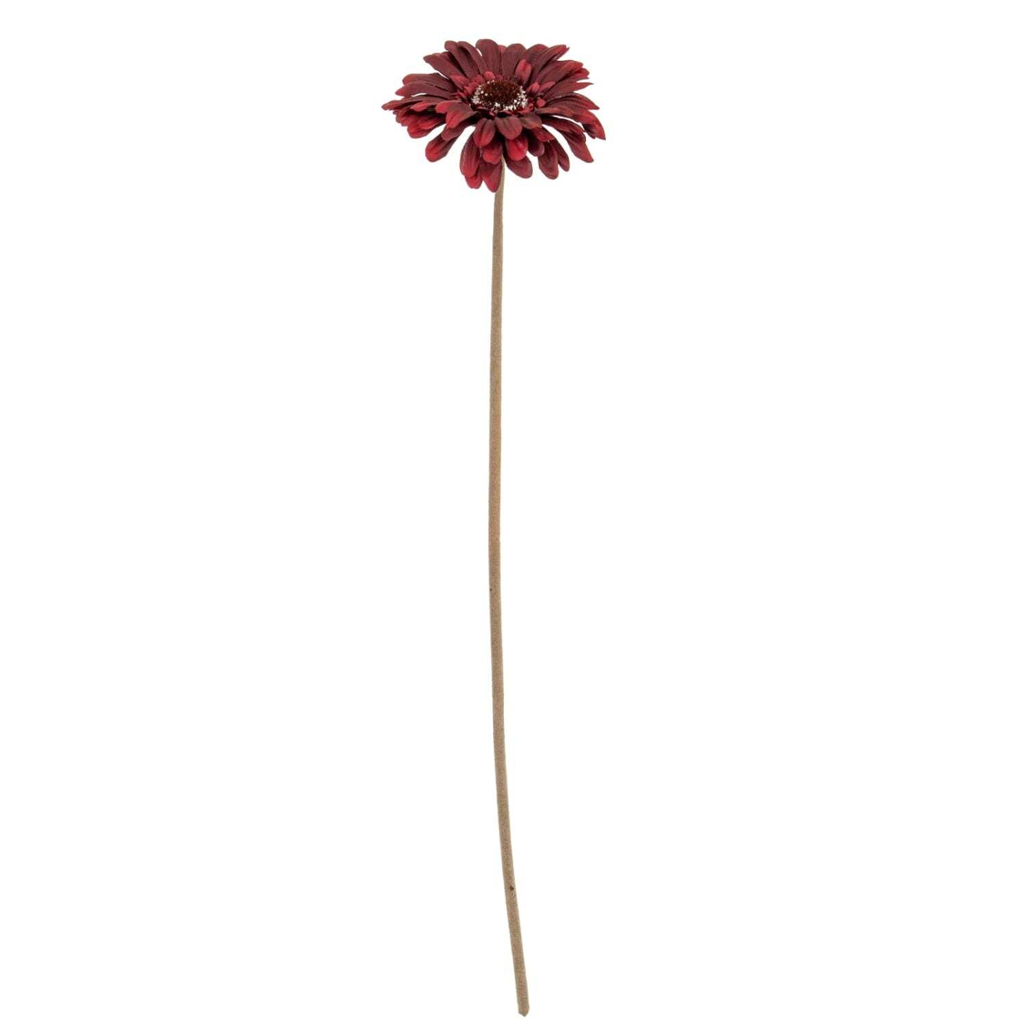 Set of 3 Burgundy Artificial Gerbera Stems - Burgundy