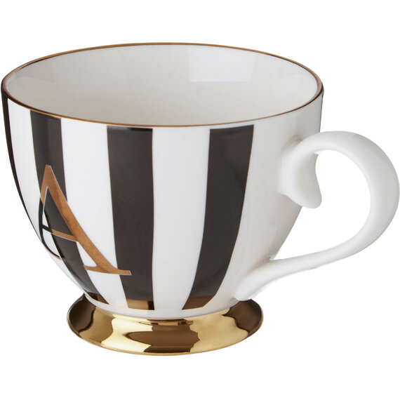 Duchess Black and White Monogram Mug, A