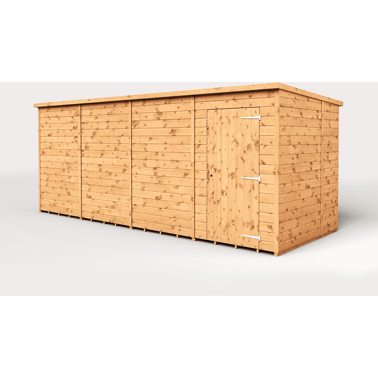 Empire 16x6 Modular Pent Garden Shed with a Single Door - Brown