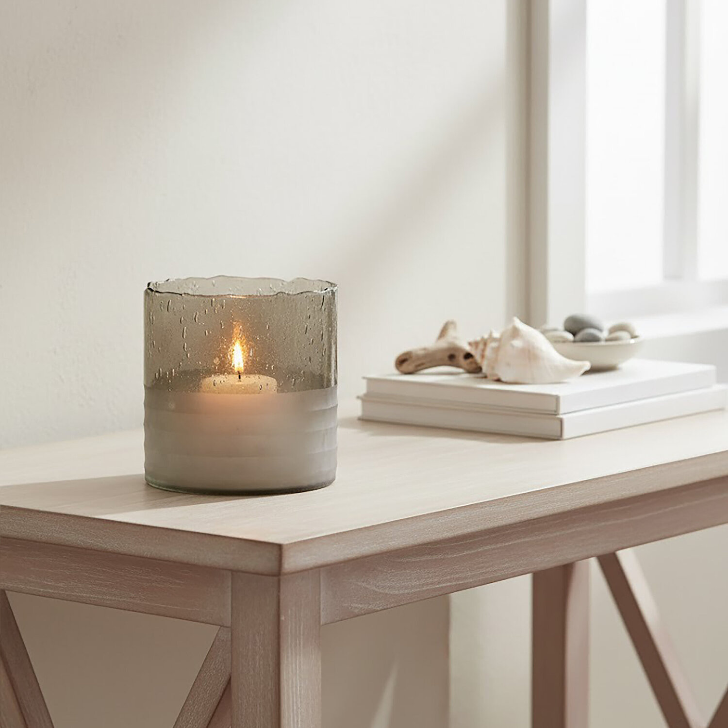 Glynn Natural Small Candle Holder - Brown