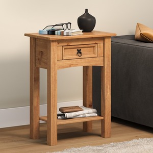 Corona 1 Drawer Console Table with Shelf Solid Wood Pine Wooden Hallway