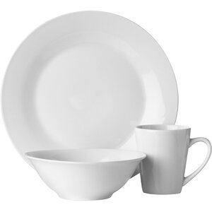 Elmira 12 Piece White Porcelain Dinner Set