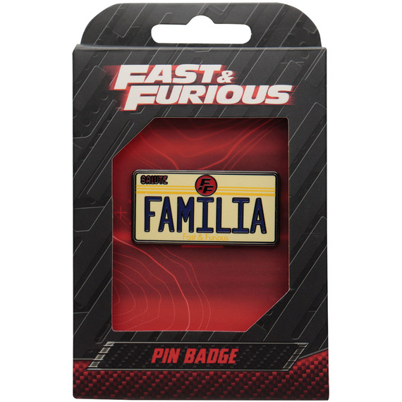 Fast and Furious Familia License Plate Pin Badge