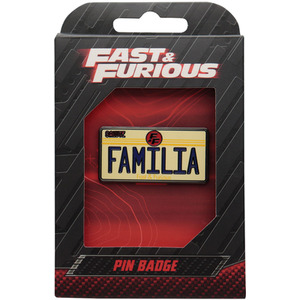 Fast and Furious Familia License Plate Pin Badge