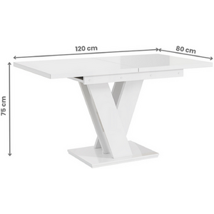 White MASIV Dining Table 120 160 x 80 White shot 15138369