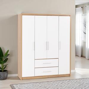 White Seville 4 Door 2 Drawer Wardrobe shot 14755234