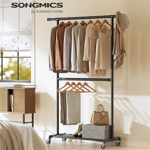 SONGMICS Heavy Duty Clothes Double Rack
