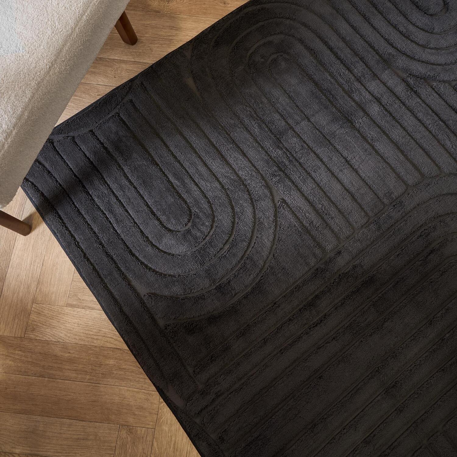 Ohs Tufted Arches Runner - Black / 230Cm