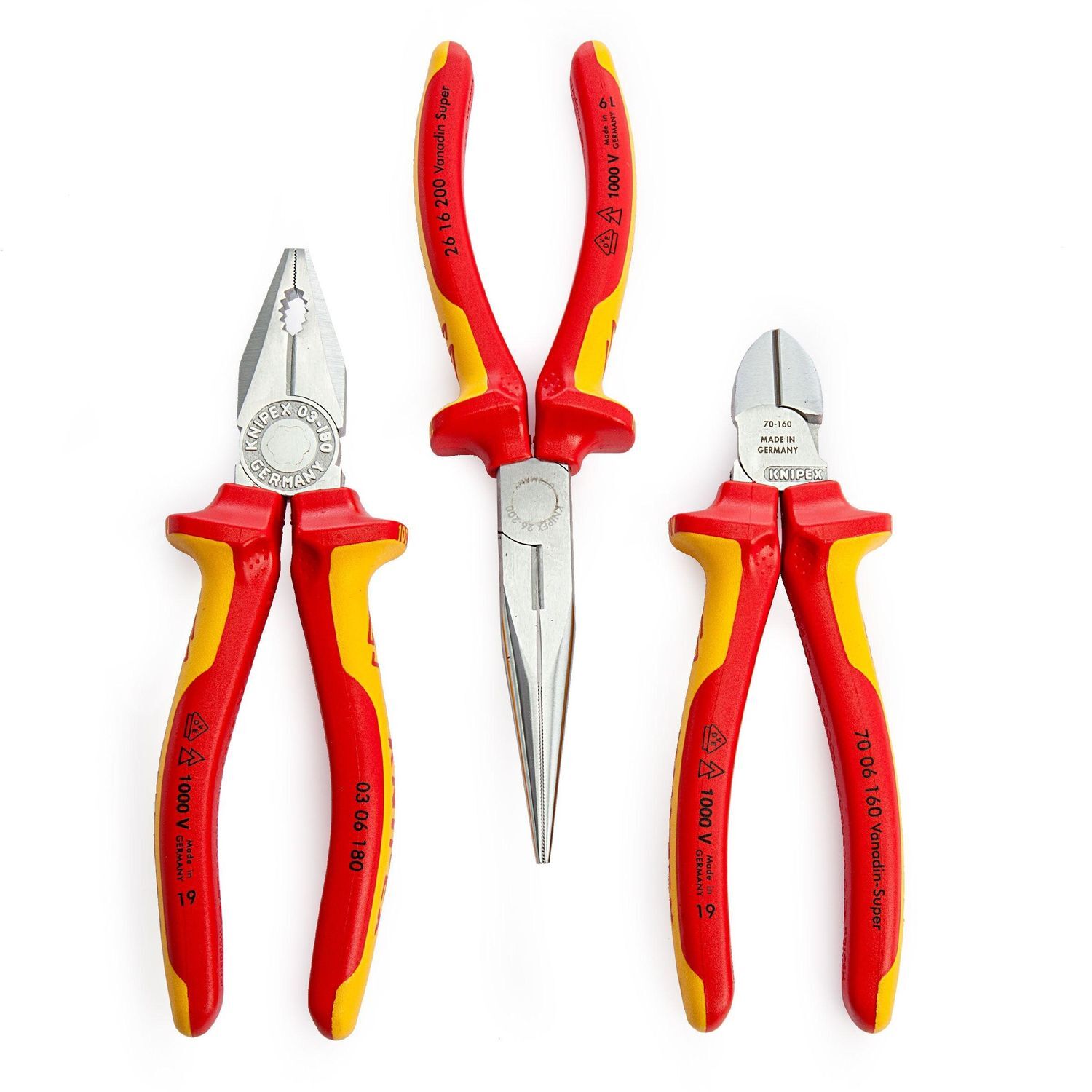 B&Q - Chrome Plated Pliers (Pack Of 3) Red (One Size) - Image 2