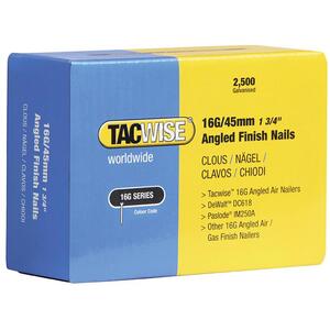Tacwise 16 Gauge Angled Nails 45mm For Dc618K Pack 2500