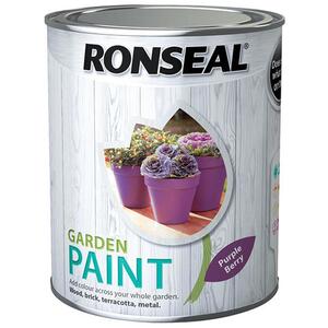 Ronseal Garden Paint Purple Berry 750ml - Exterior Wood and Metal Paint