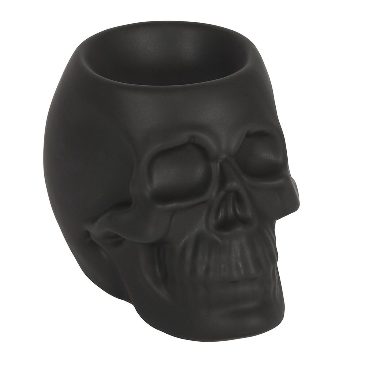 Something Different Ceramic Skull Oil Burner - Matt Black / 1.0cm