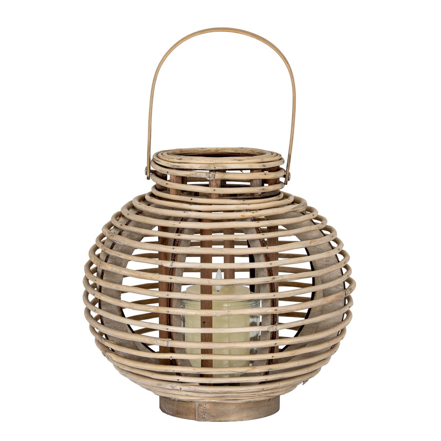 Hill Interiors Willow Round Lantern - Brown
