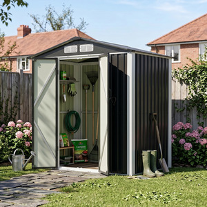 Breeins 6x4FT Lockable Metal Garden Storage Shed
