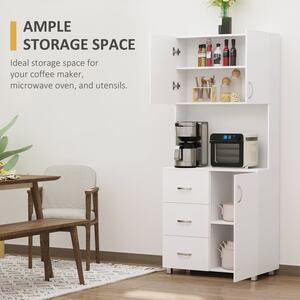 Dika Tall White Kitchen Storage Cabinet 183.5 cm
