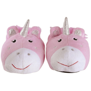 Childrens Novelty Pink Unicorn Plush Slippers