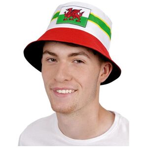 Smiffys Unisex Adult Welsh Flag Bucket Hat