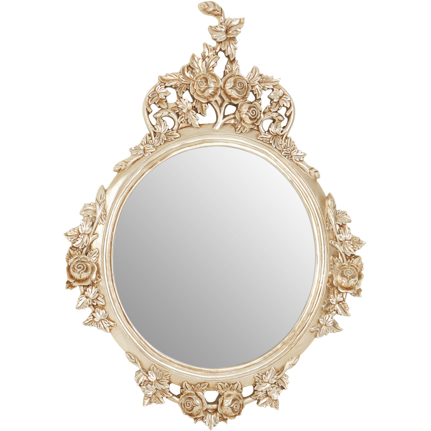 Image of Marseille Champagne Finish Round Wall Mirror&hellip;