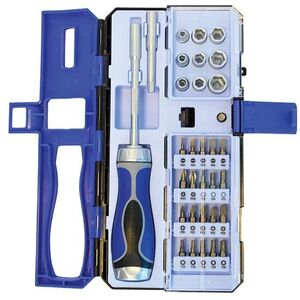 Faithfull Ratchet Screwdriver & Socket Set, 33 Piece
