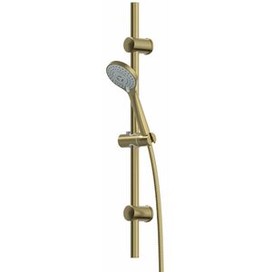 Round Brass Shower Kit with Adjustable Handset - Multi Spray