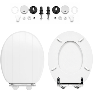 White Tongue & Groove Soft Close Toilet Seat MDF