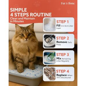 Fur & Bone Silica Cat Litter Crystals Low Dust Odour Control Kitten Litter