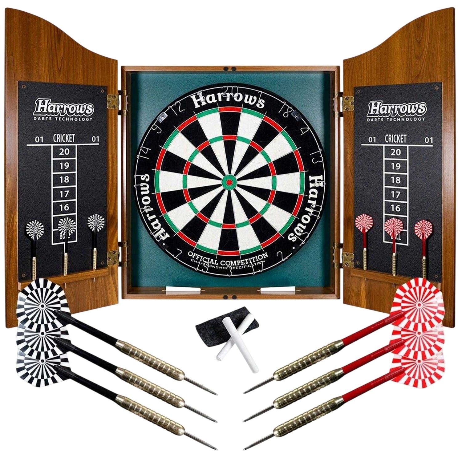 Harrows Pro Dartboard Cabinet Set - Rosewood