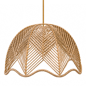 Woven Rope Light Shade Chevron Weave With Scalloped Edge