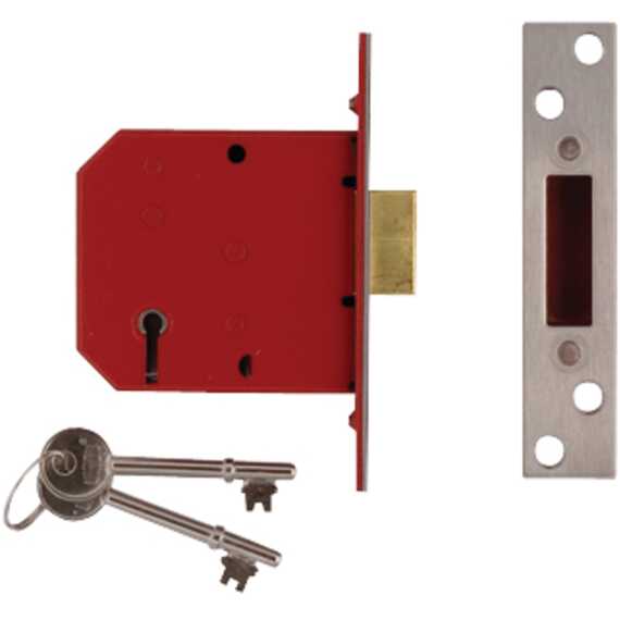 Union 2101 5-lever mortice deadlock satin brass 65 x 70mm (2.5 in)